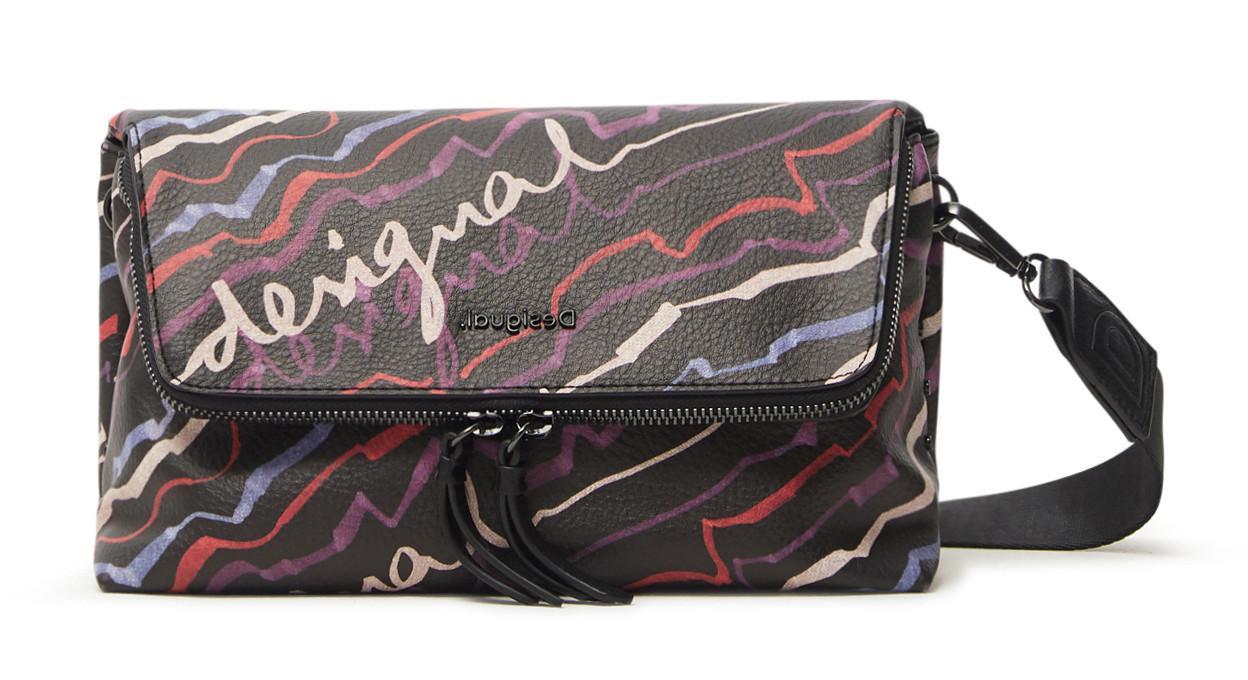 Crossbody Bag Desigual Salvaje Venecia Negro Colum Schriftzug