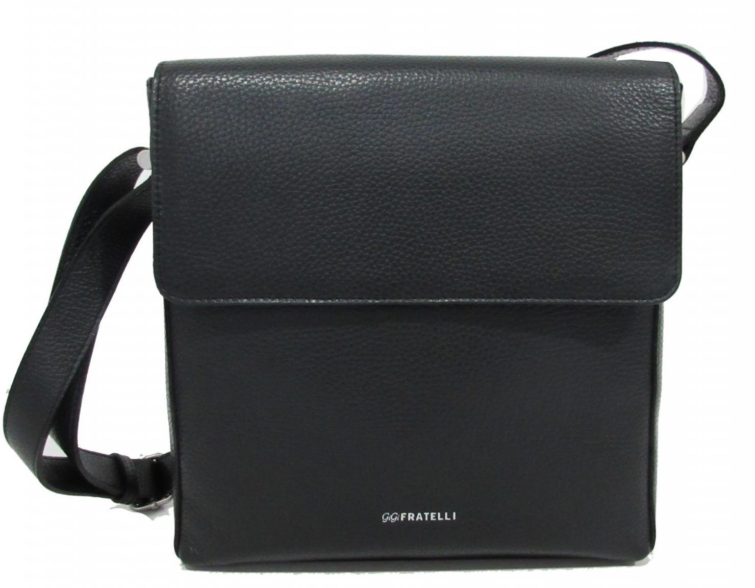 Crossbody Bag GiGi Fratelli Black mit Überschlag schwarz