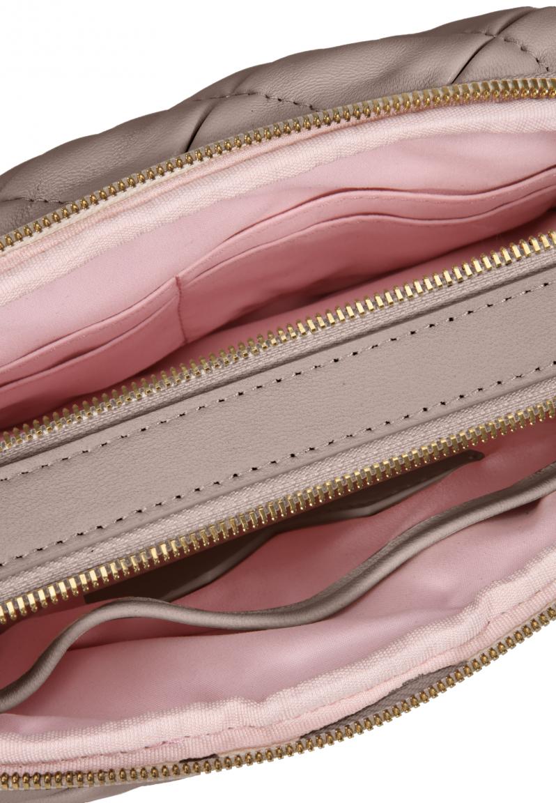 Crossbody Bag Les Visionnaires Emily Weave Taupe Brown Steppnähte