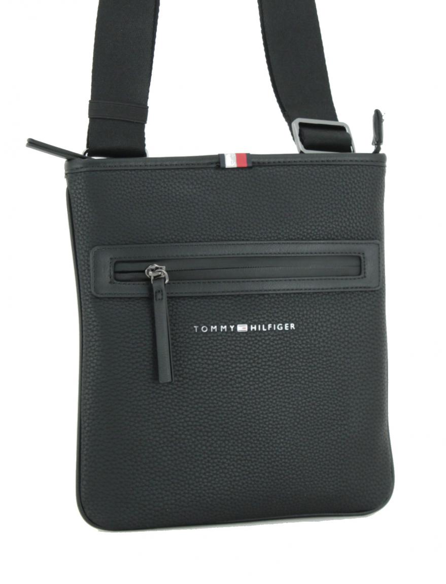 Crossbody Bag Men Tommy Hilfiger Umhängetasche Essential PU Black