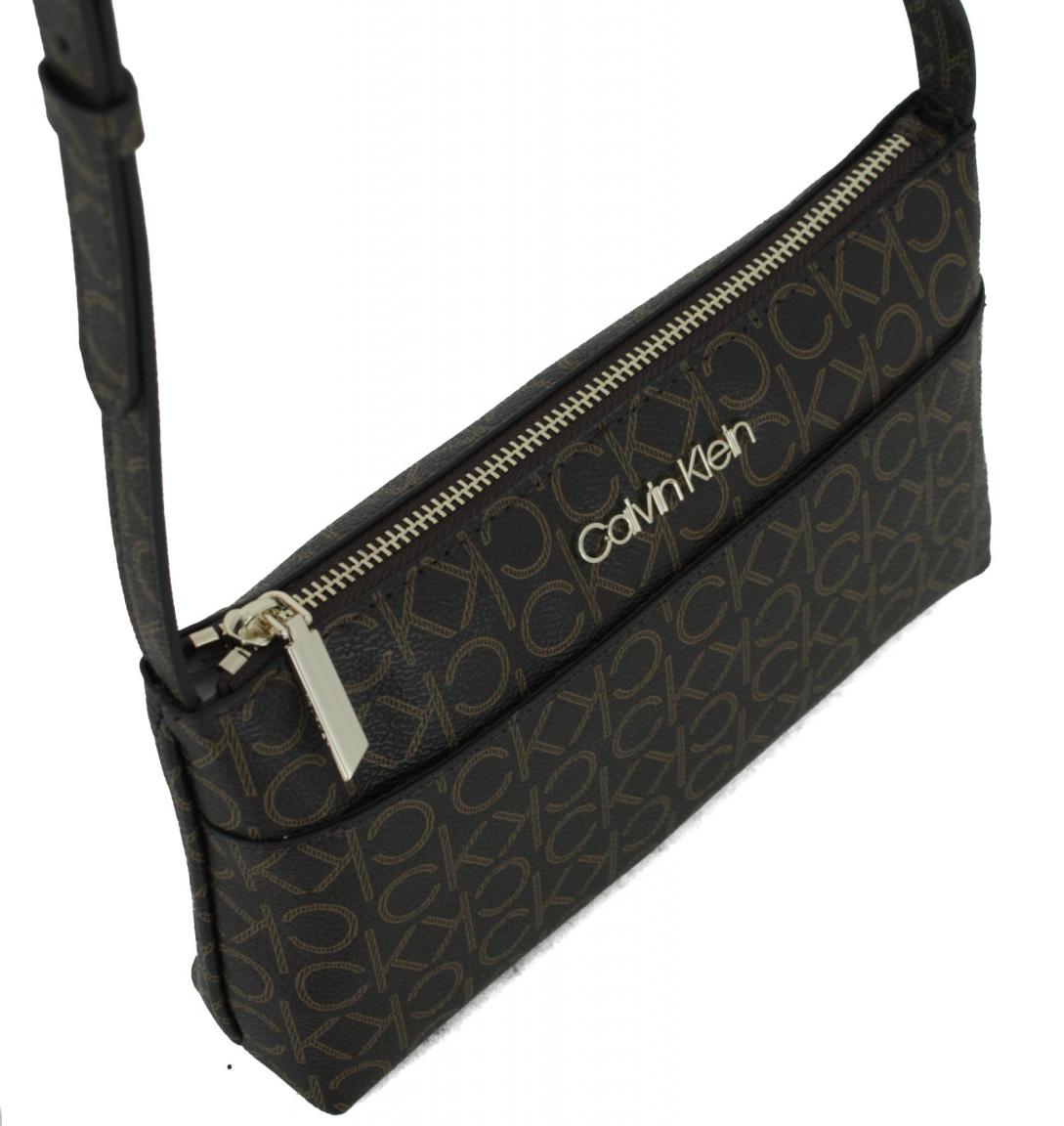 Crossbody Tasche Calvin Klein EW Xbody Monogram Beige Alloverprint