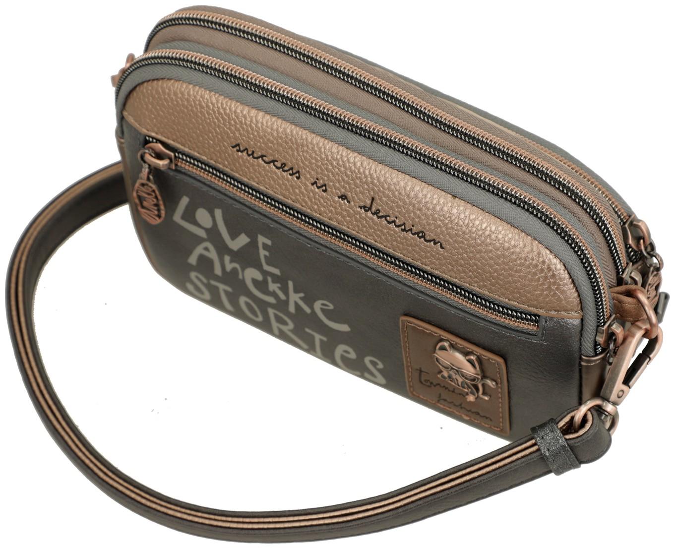 Crossbody bag Anekke Real Intentions Metallic glänzend anthrazit gold