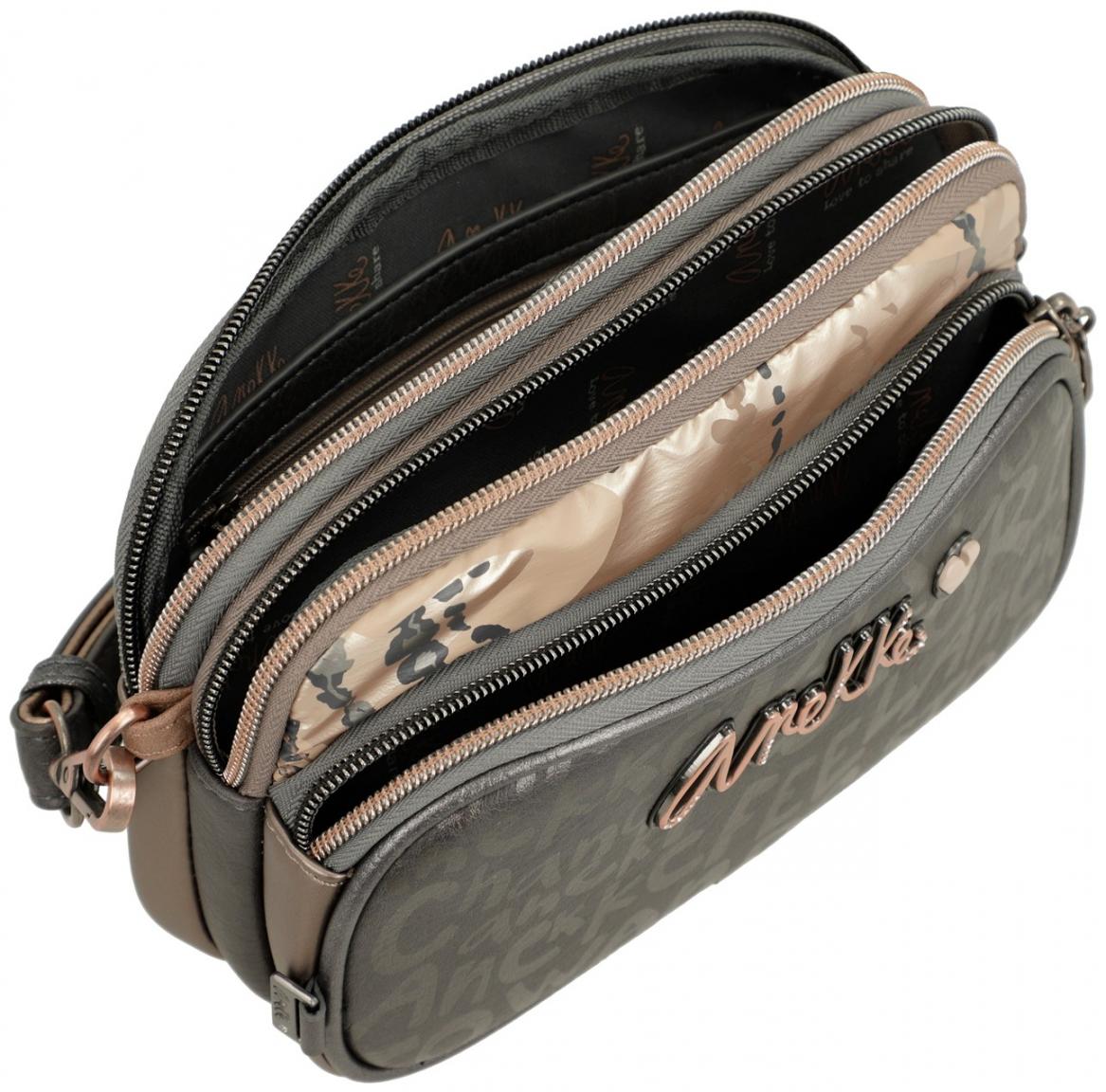 Crossbody bag Anekke Real Intentions Metallic glänzend anthrazit gold