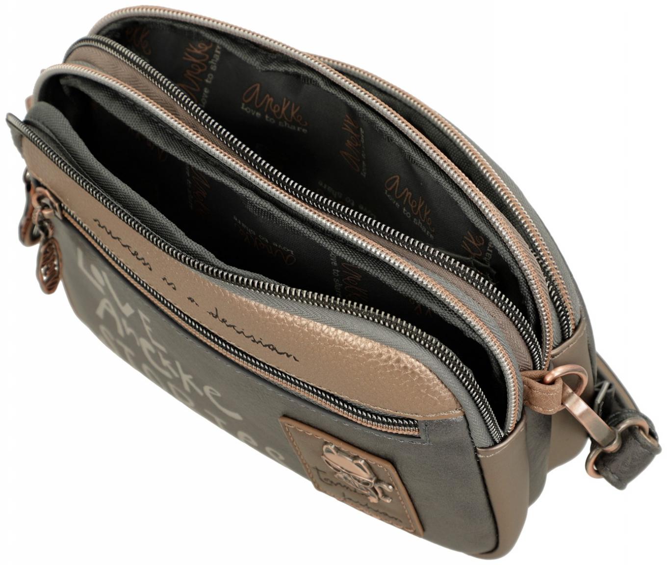 Crossbody bag Anekke Real Intentions Metallic glänzend anthrazit gold