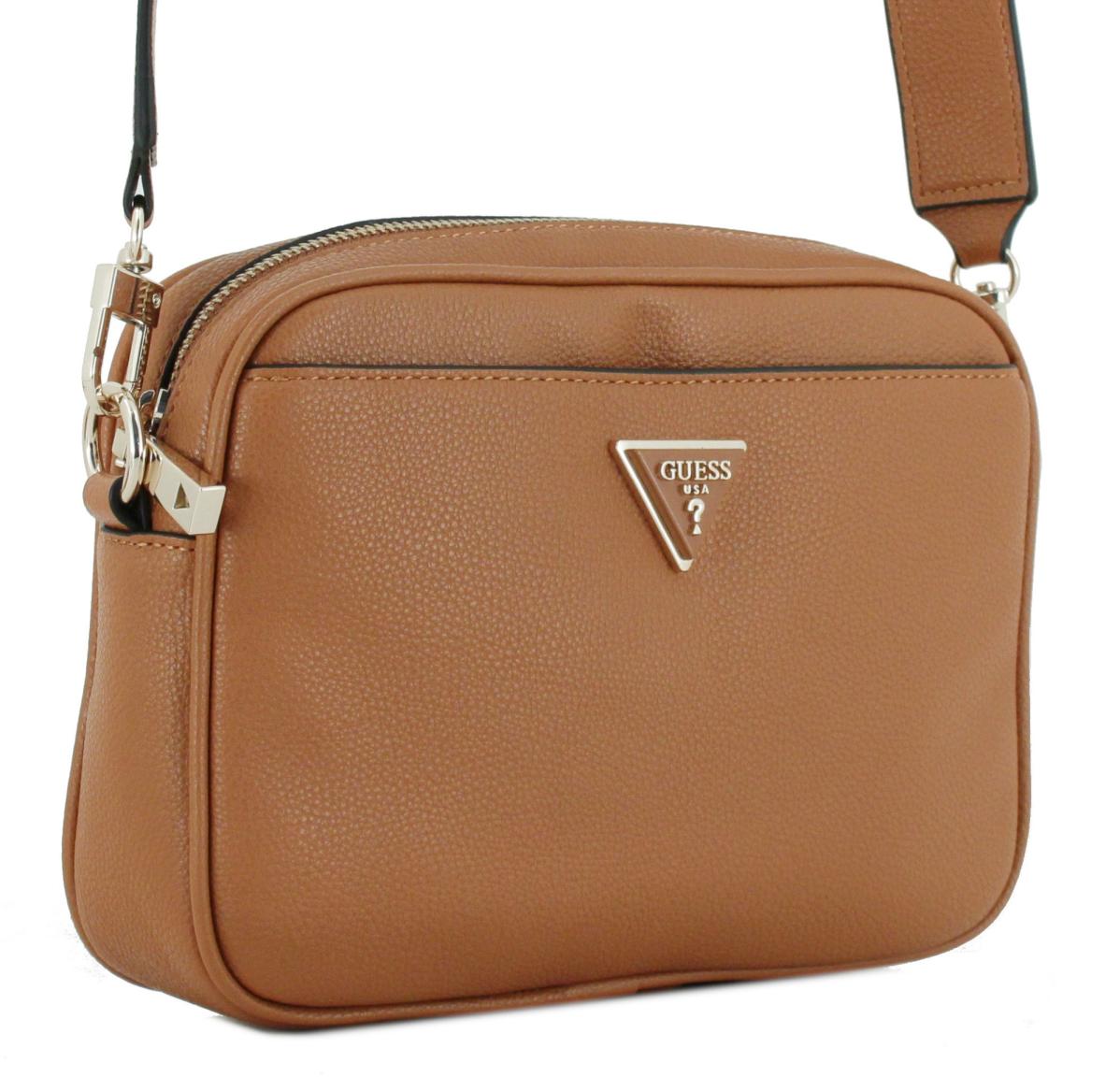 Crossbodytasche Guess Meridian Cognac braun Markenemblem