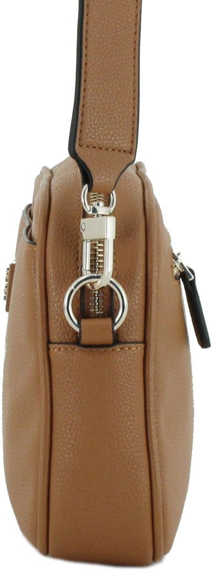 Crossbodytasche Guess Meridian Cognac braun Markenemblem