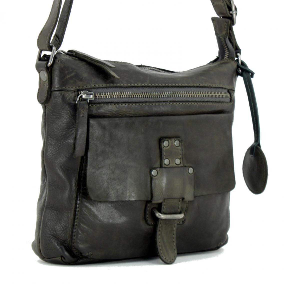 Crossbodytasche Hazel olivgrün Harbour2nd Vintage Leder