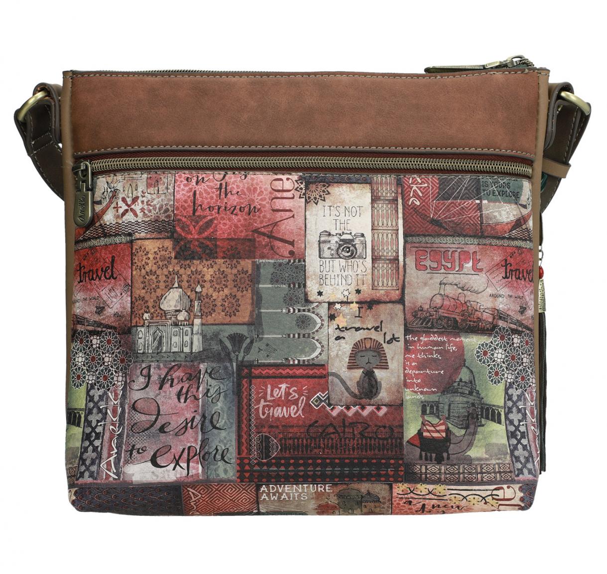Crossbodytasche mit Fransenanhänger Anekke Ägypten braun