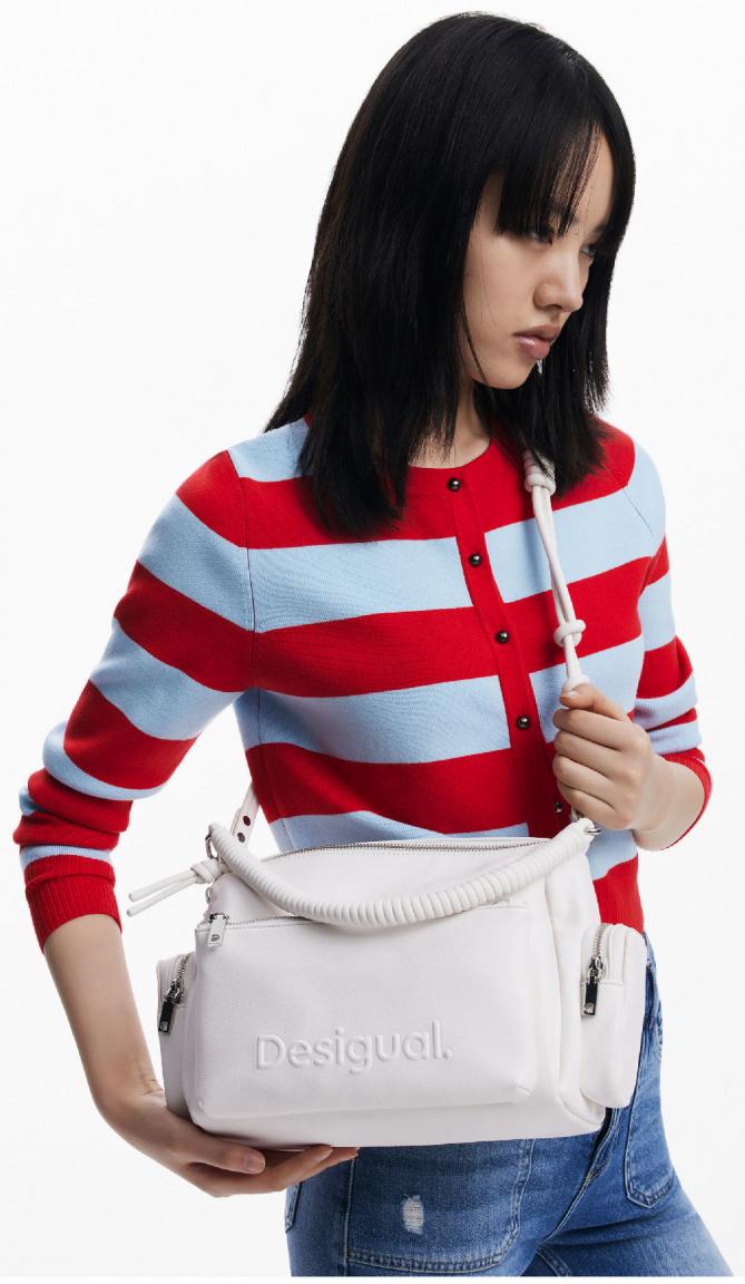 Crossover Bag Desigual Ecru Prägung Half Habana