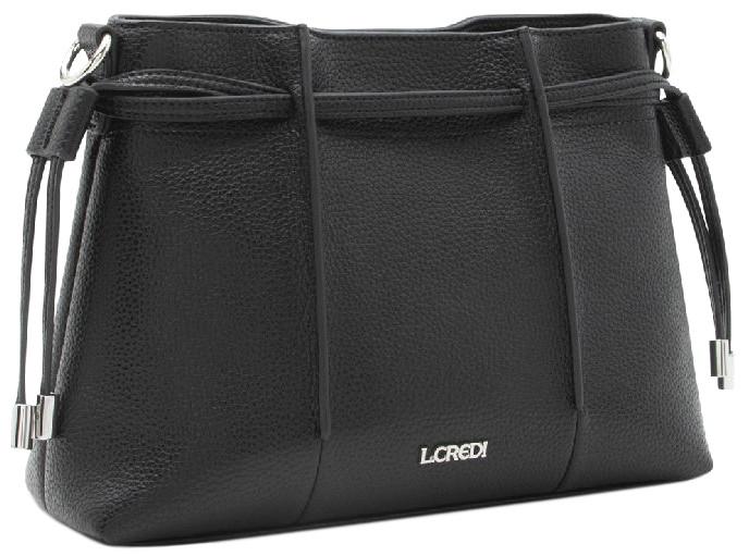 Crossover Bag schwarz L.Credi klein Rahmi vegan Zugbänder