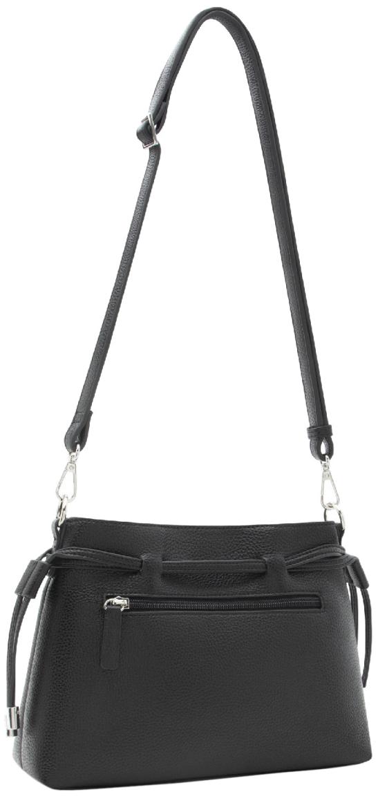 Crossover Bag schwarz L.Credi klein Rahmi vegan Zugbänder