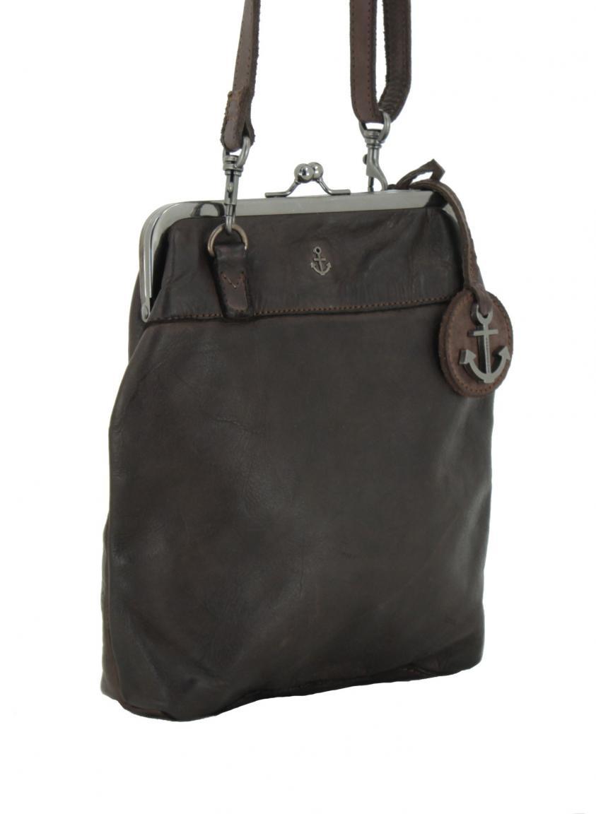 Crossover Tasche Bügelverschluss Brown Harbour2nd braun Leder