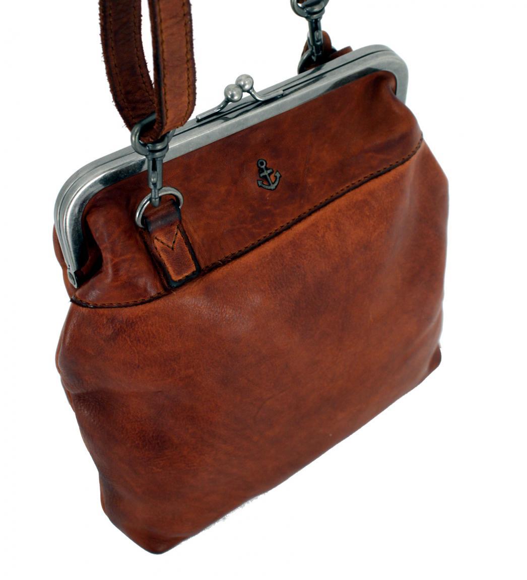 Crossover Tasche Bügelverschluss Brown Harbour2nd braun Leder