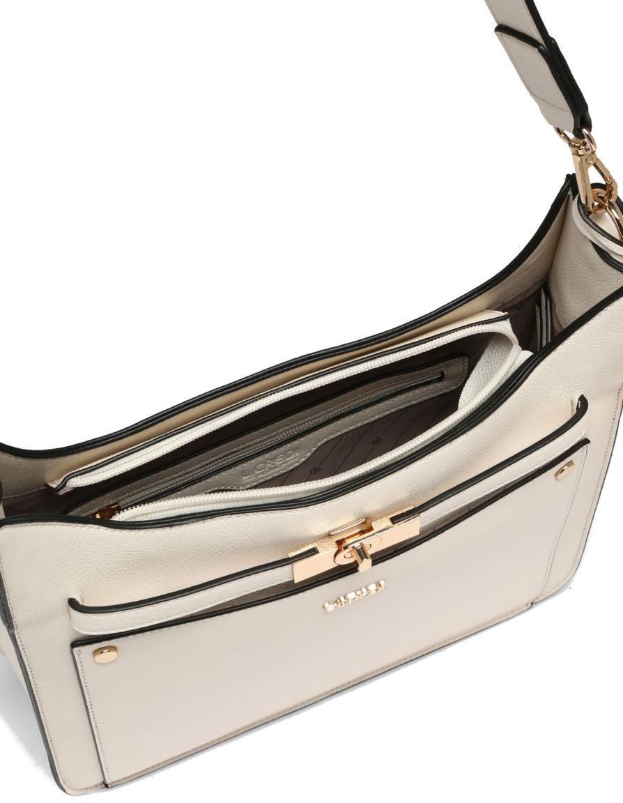 Crossover Tasche Ilga L.Credi Munich Metallapplikation helles Beige Ivory