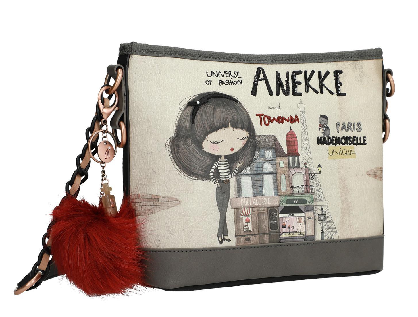 Crossovertasche Anekke Couture Beige Samt Paris Fake Fur