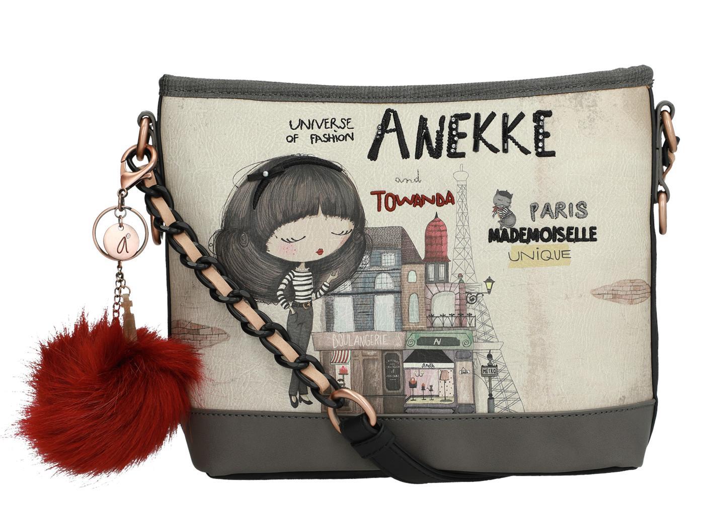 Crossovertasche Anekke Couture Beige Samt Paris Fake Fur