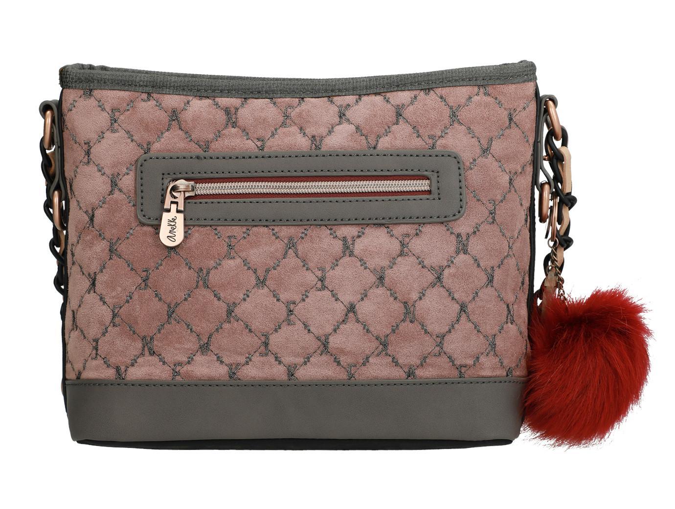 Crossovertasche Anekke Couture Beige Samt Paris Fake Fur