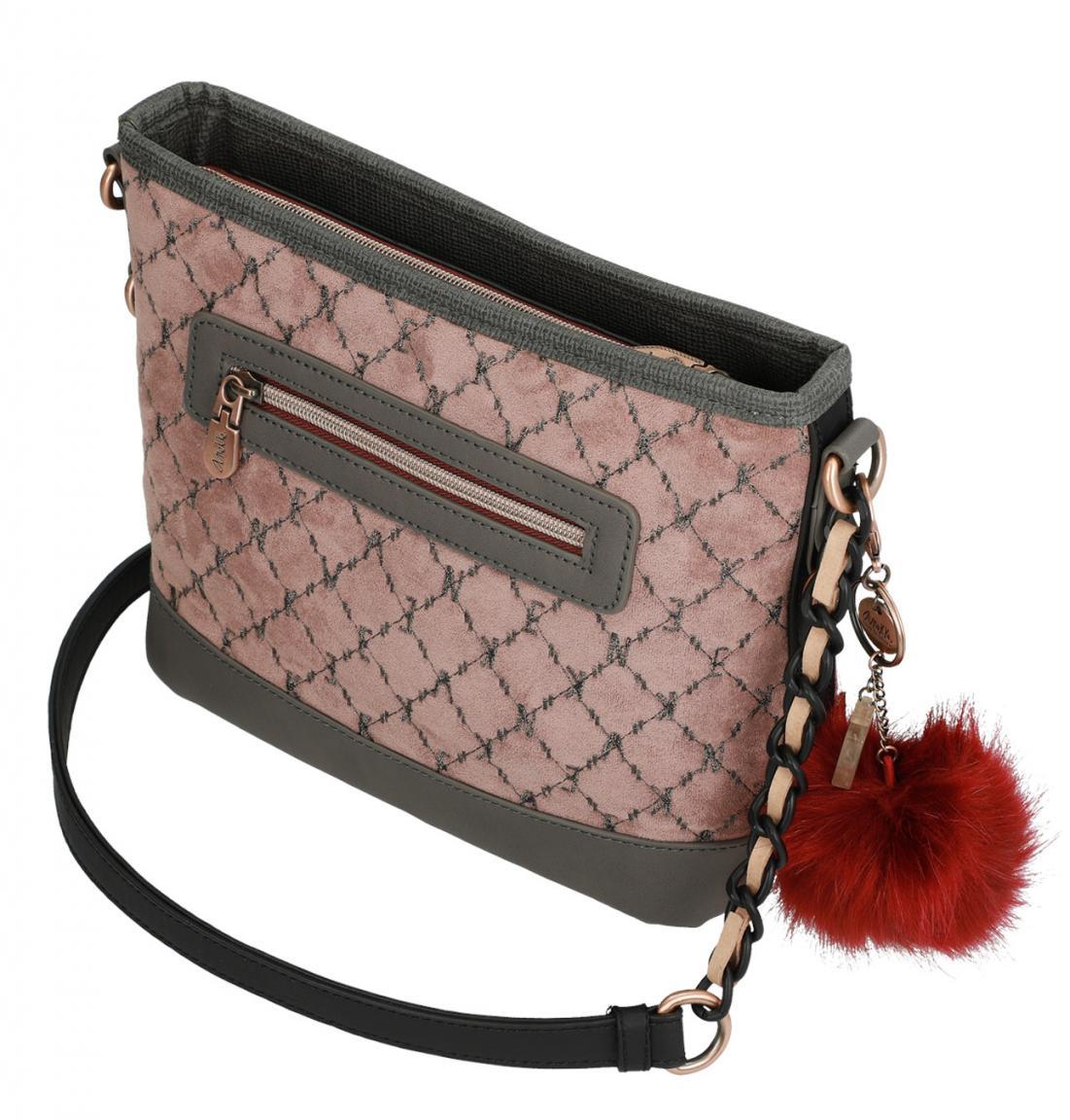 Crossovertasche Anekke Couture Beige Samt Paris Fake Fur