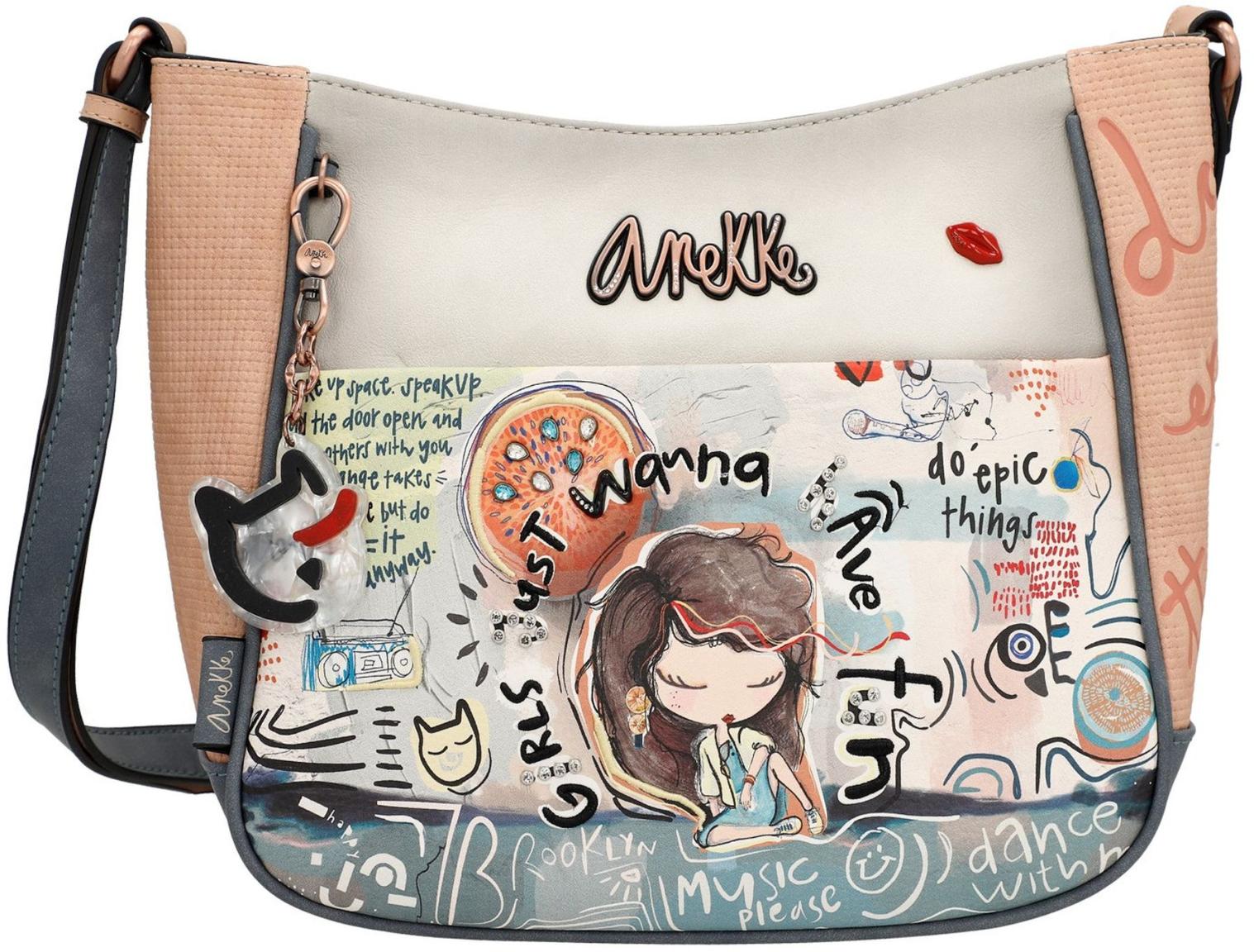 Crossovertasche Anekke Fun and Music bunt Strasssteine