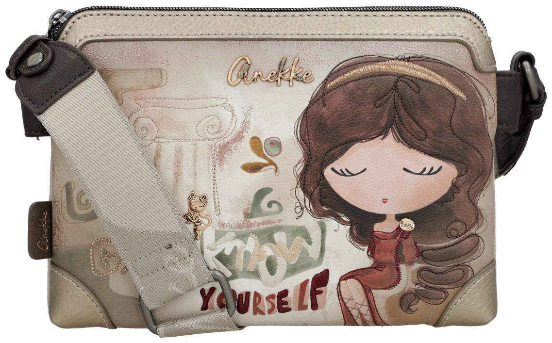 Crossovertasche Anekke Muse Beige bestickt Griechenland