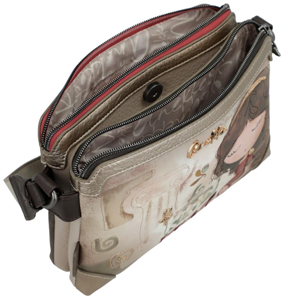 Crossovertasche Anekke Muse Beige bestickt Griechenland