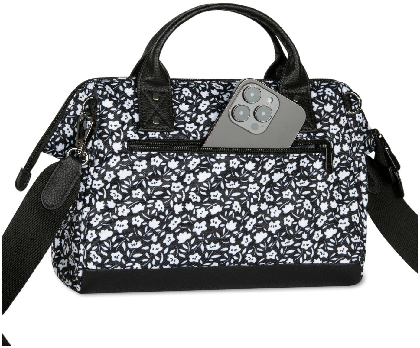 Crossovertasche Cabaia Catane Crossbody Medium schwarz weiß