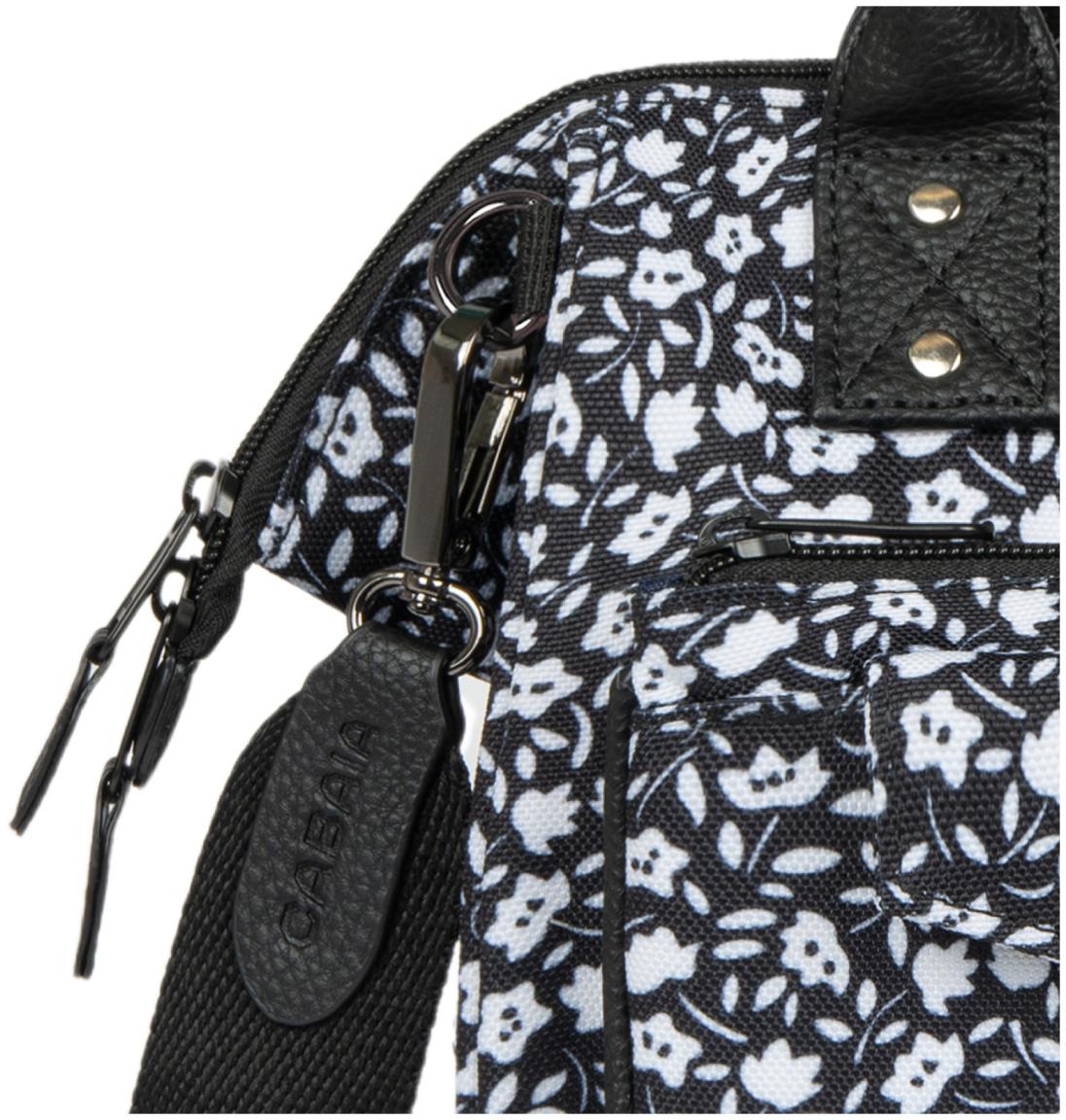 Crossovertasche Cabaia Catane Crossbody Medium schwarz weiß