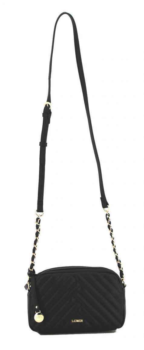 Crossovertasche Cora L.Credi Steppnaht rot Metallkette