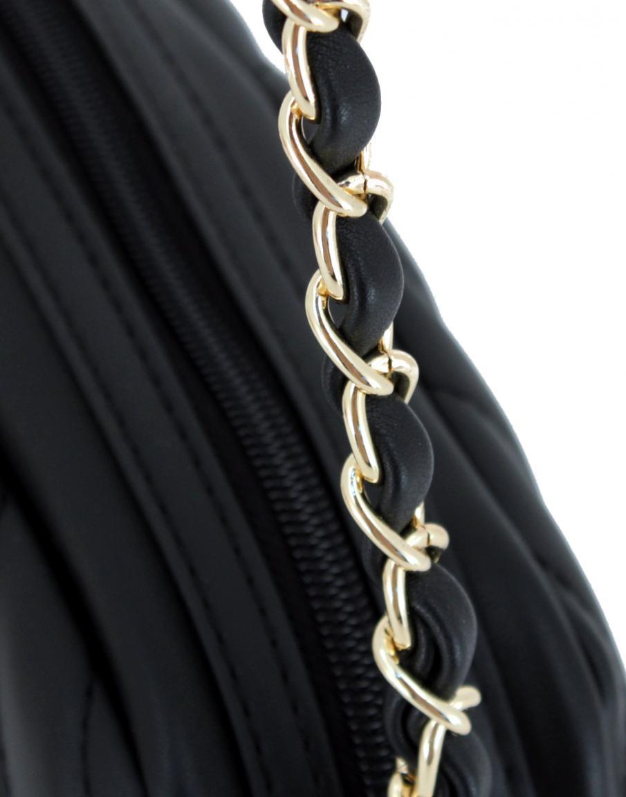 Crossovertasche Cora L.Credi Steppnaht rot Metallkette
