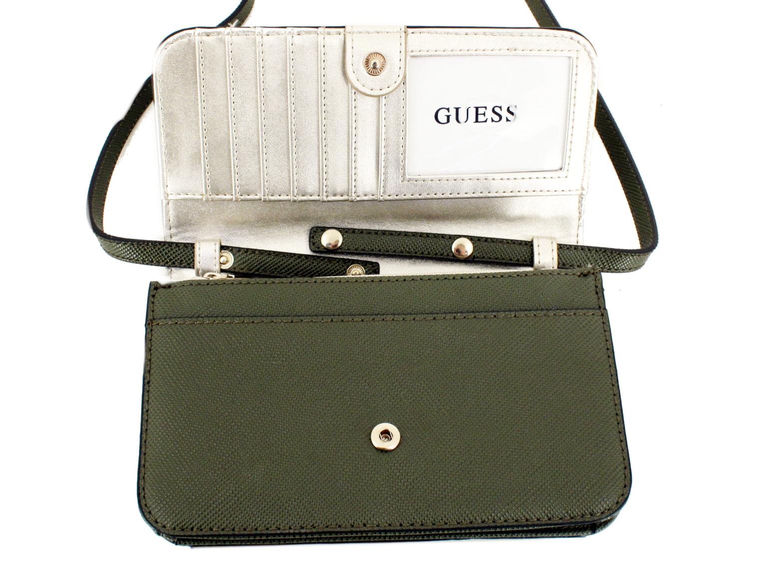 Crossovertasche Guess Laurel SLG Olive grün Handyfach 