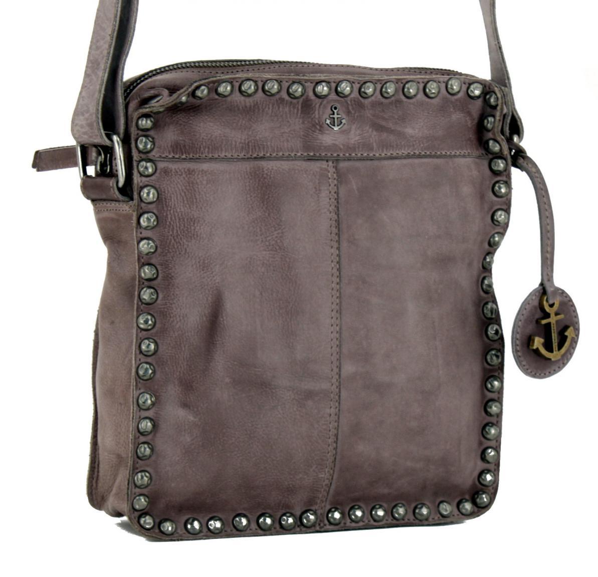 Crossovertasche Harbour 2nd Siw Plain and Studs Grey graubraun