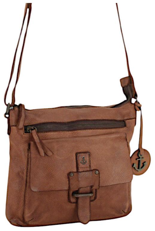 Crossovertasche Harbour2nd Hazel Leder cognac Vintage Anker
