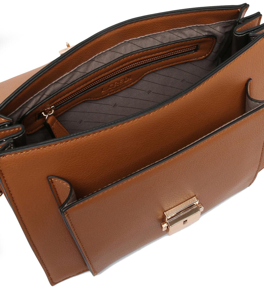 Crossovertasche L.Credi Glenda Cognac braun Überschlag