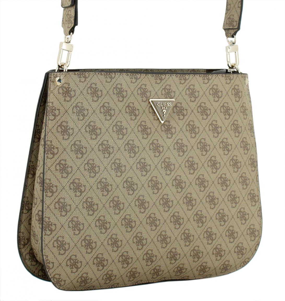 Crossovertasche Meridian Latte Logo Guess Alloverprint