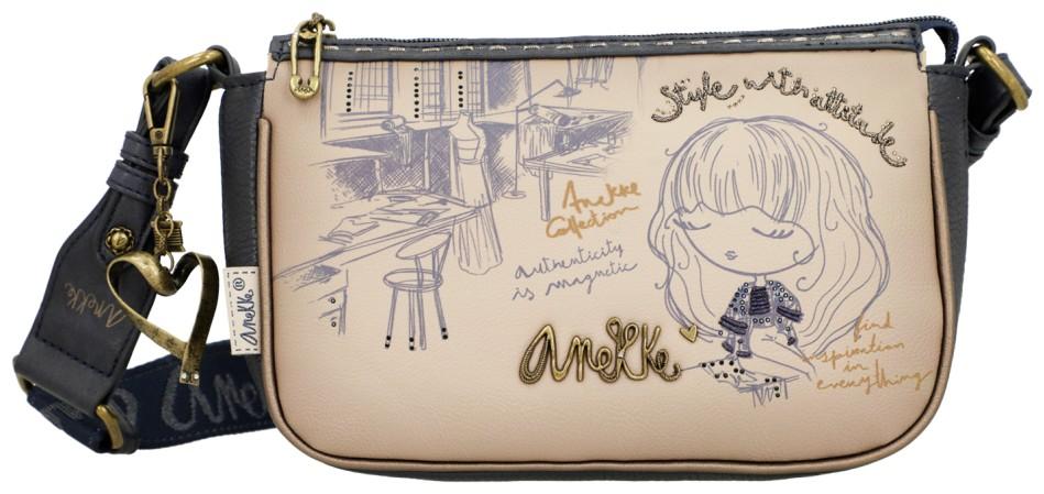 Crossovertasche Studio Mademoiselle Anekke Taupe Skizzenentwurf