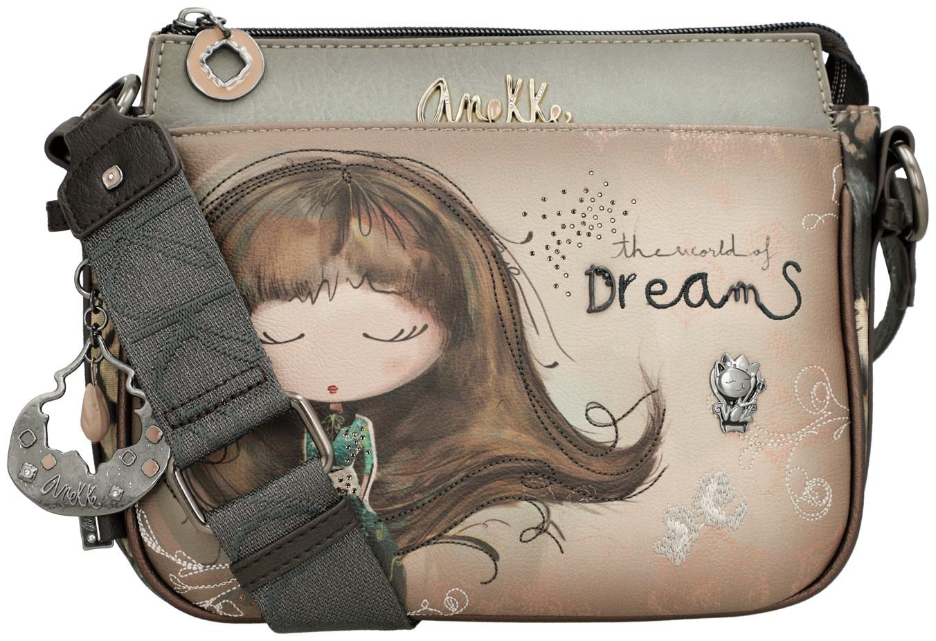 Crossovertasche bestickt Anekke Real Glitzer beige Träume