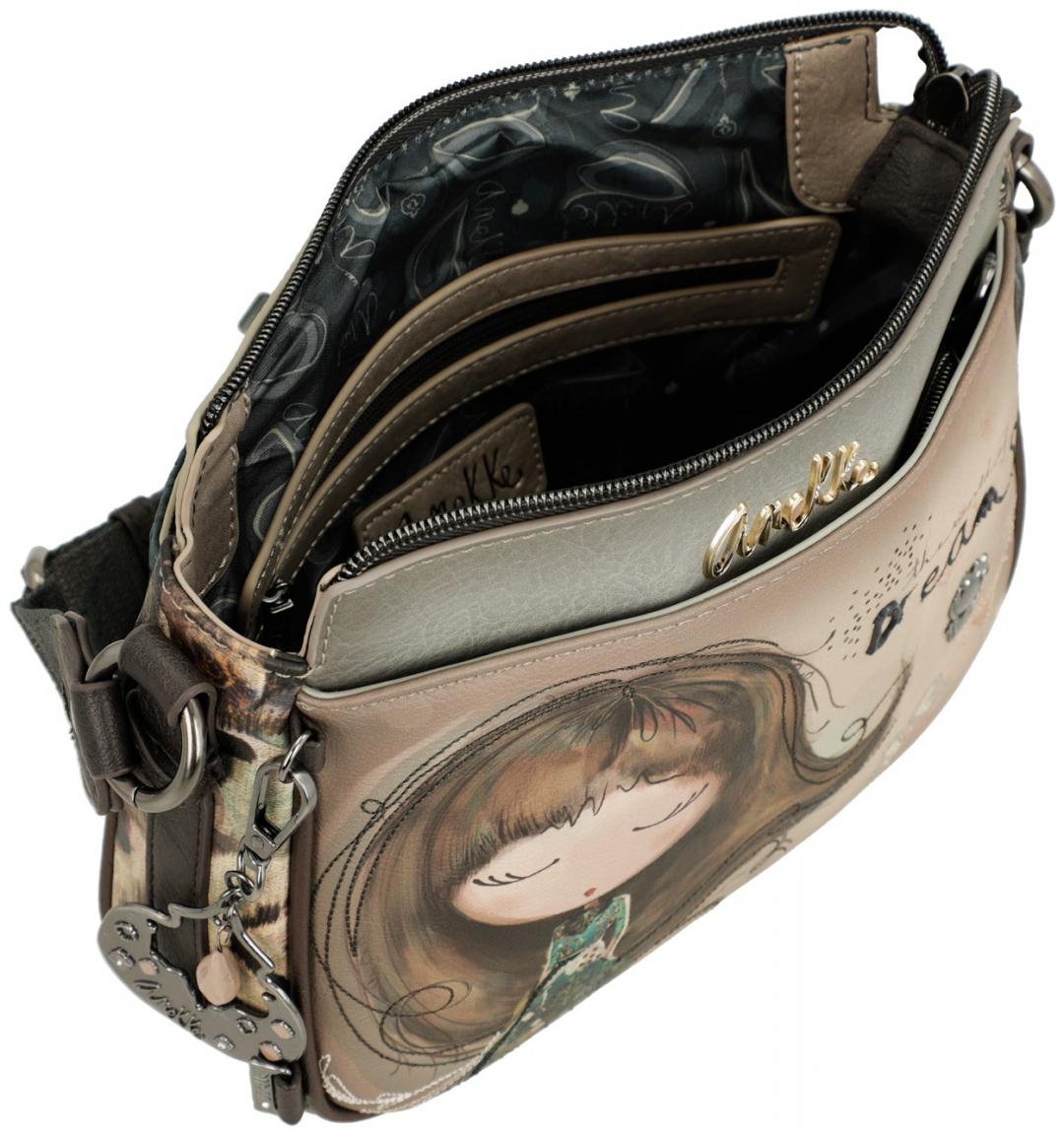Crossovertasche bestickt Anekke Real Glitzer beige Träume