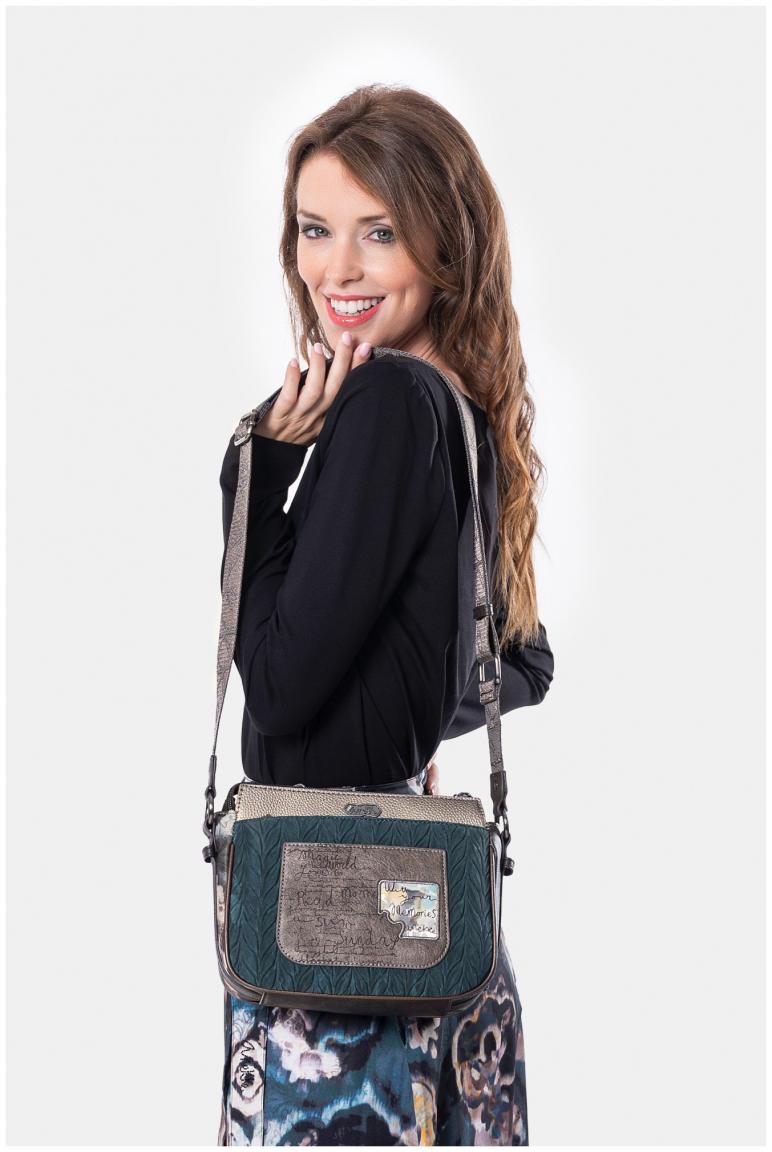 Crossovertasche bestickt Anekke Real Glitzer beige Träume