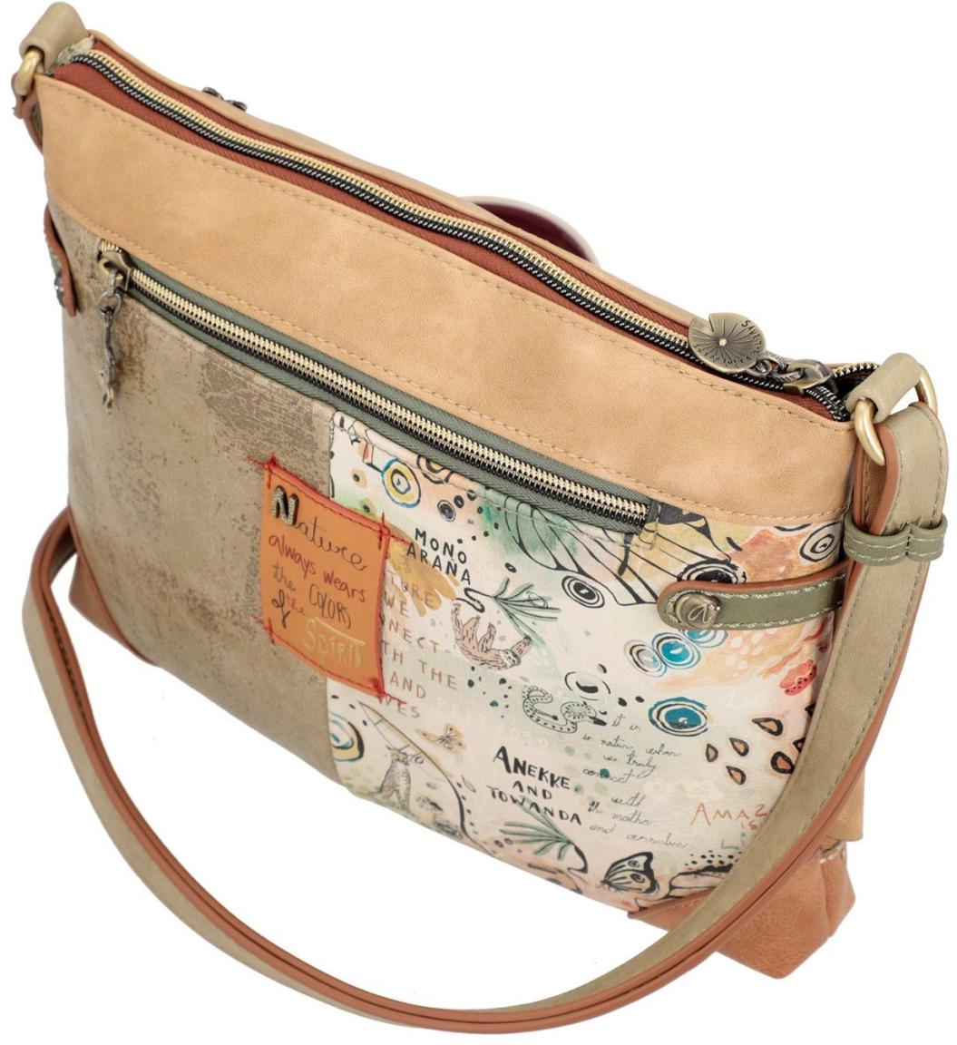 Crossovertasche schmal mit Print Anekke Amazonia bestickt