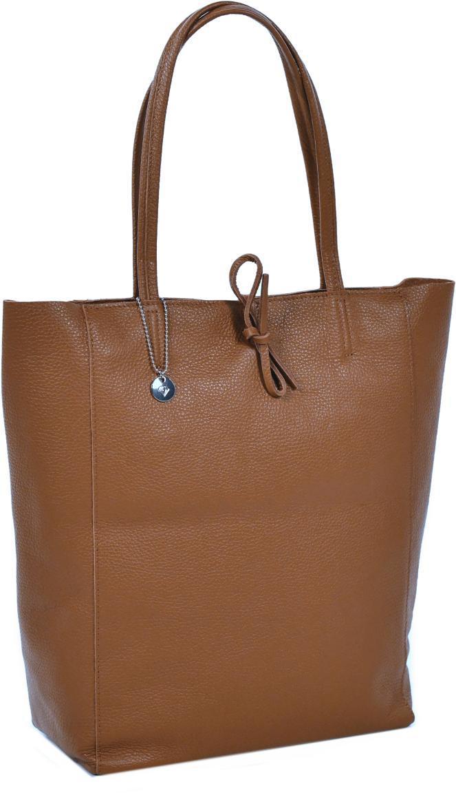 Cuoio Totebag Shopper Caleidos Cognac Leder Silbercharme