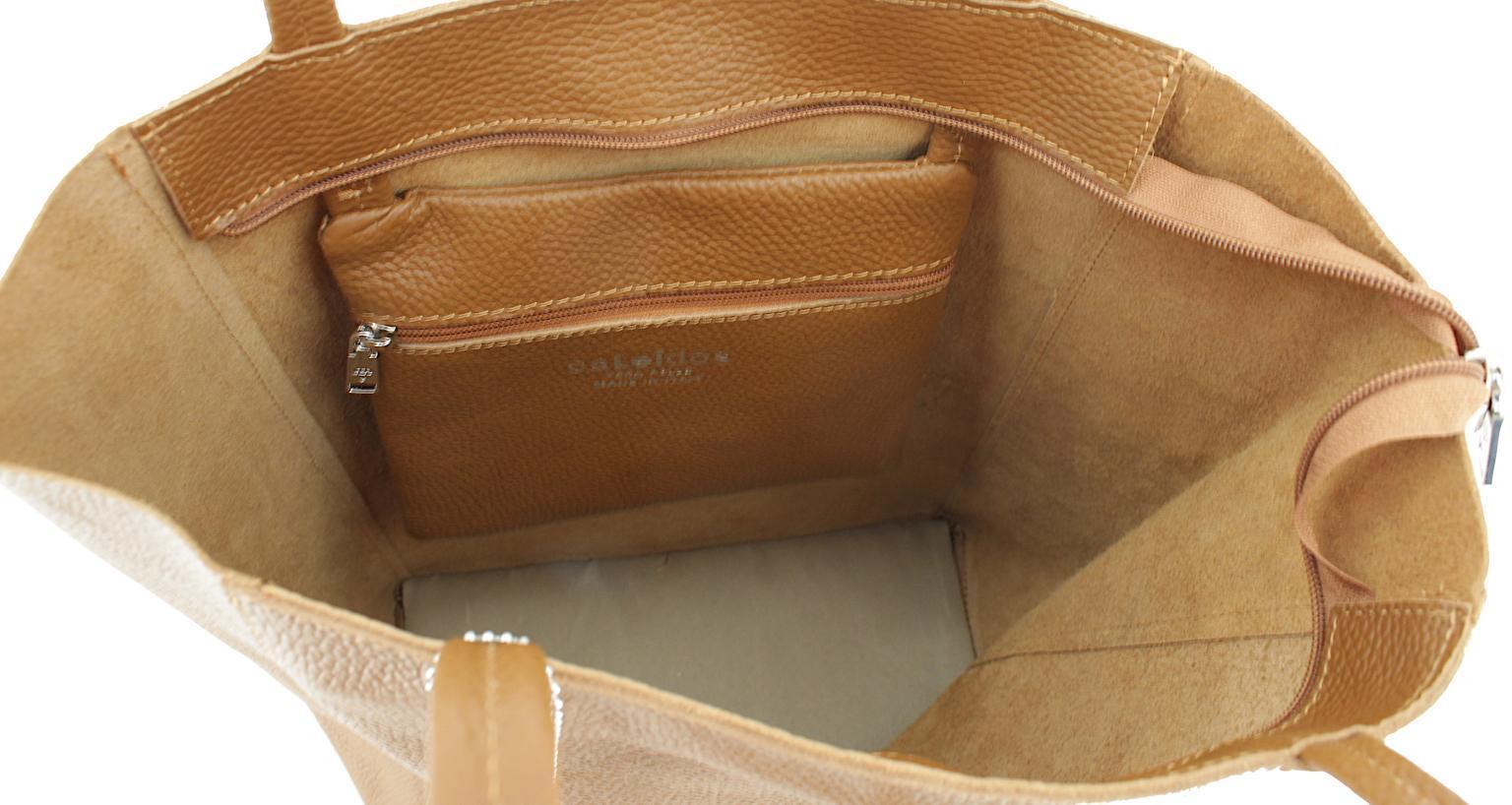 Cuoio Totebag Shopper Caleidos Cognac Leder Silbercharme