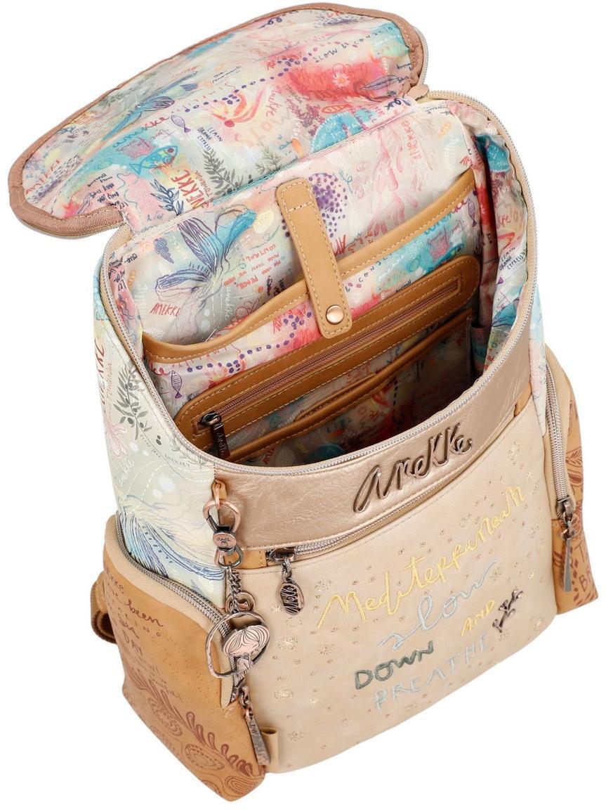 Damen Daypack Anekke Slow Life Tabletfach Metallcharme Metallicfarben