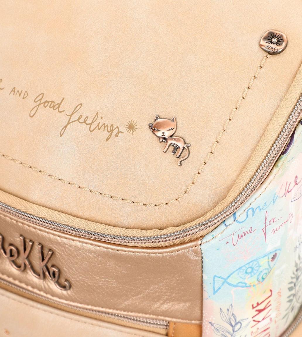 Damen Daypack Anekke Slow Life Tabletfach Metallcharme Metallicfarben