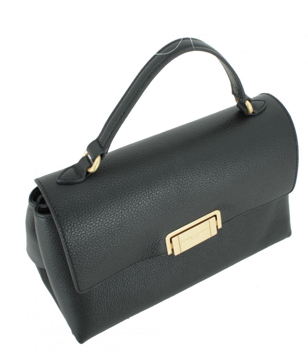 Damen Handtasche Gianni Chiarini Rossella Navy blau Leder Gelbgold