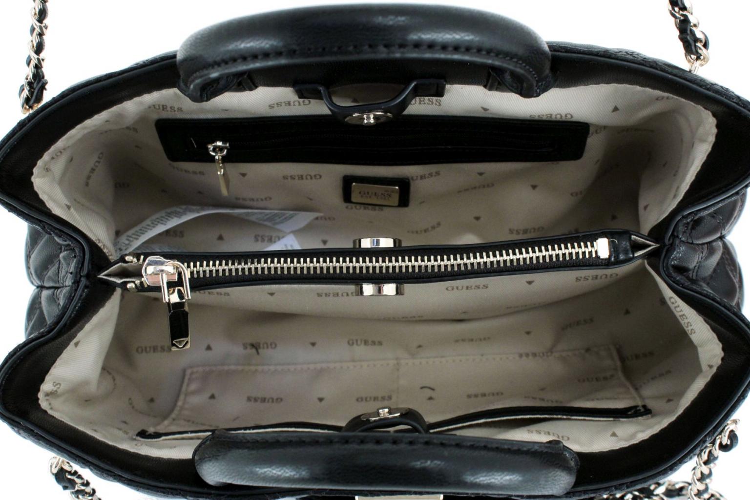 Damen Henkeltasche Guess Giully Black Steppoptik 