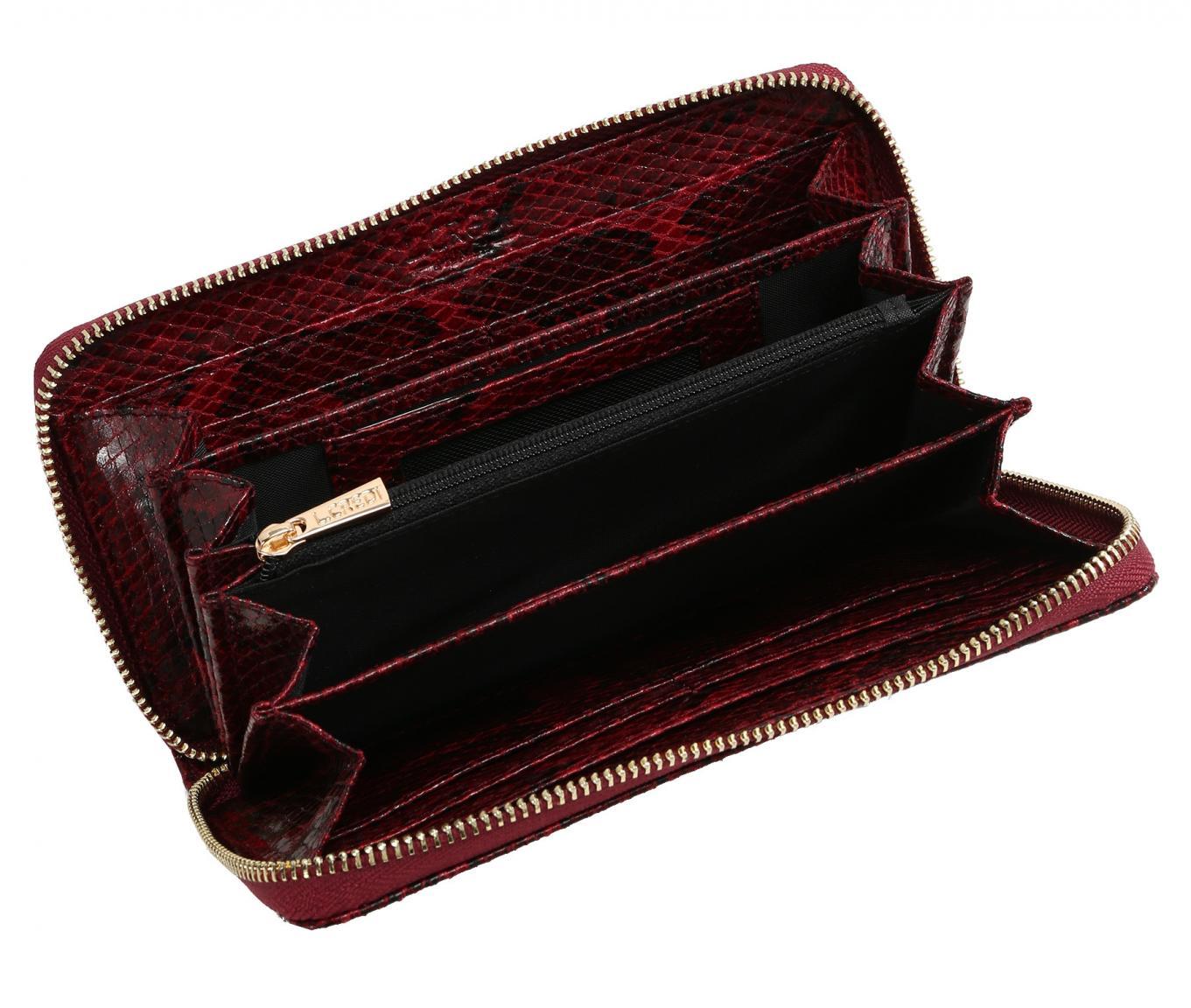 Damen Portmonee L.Credi Henna Schlangenoptik Rot RFID
