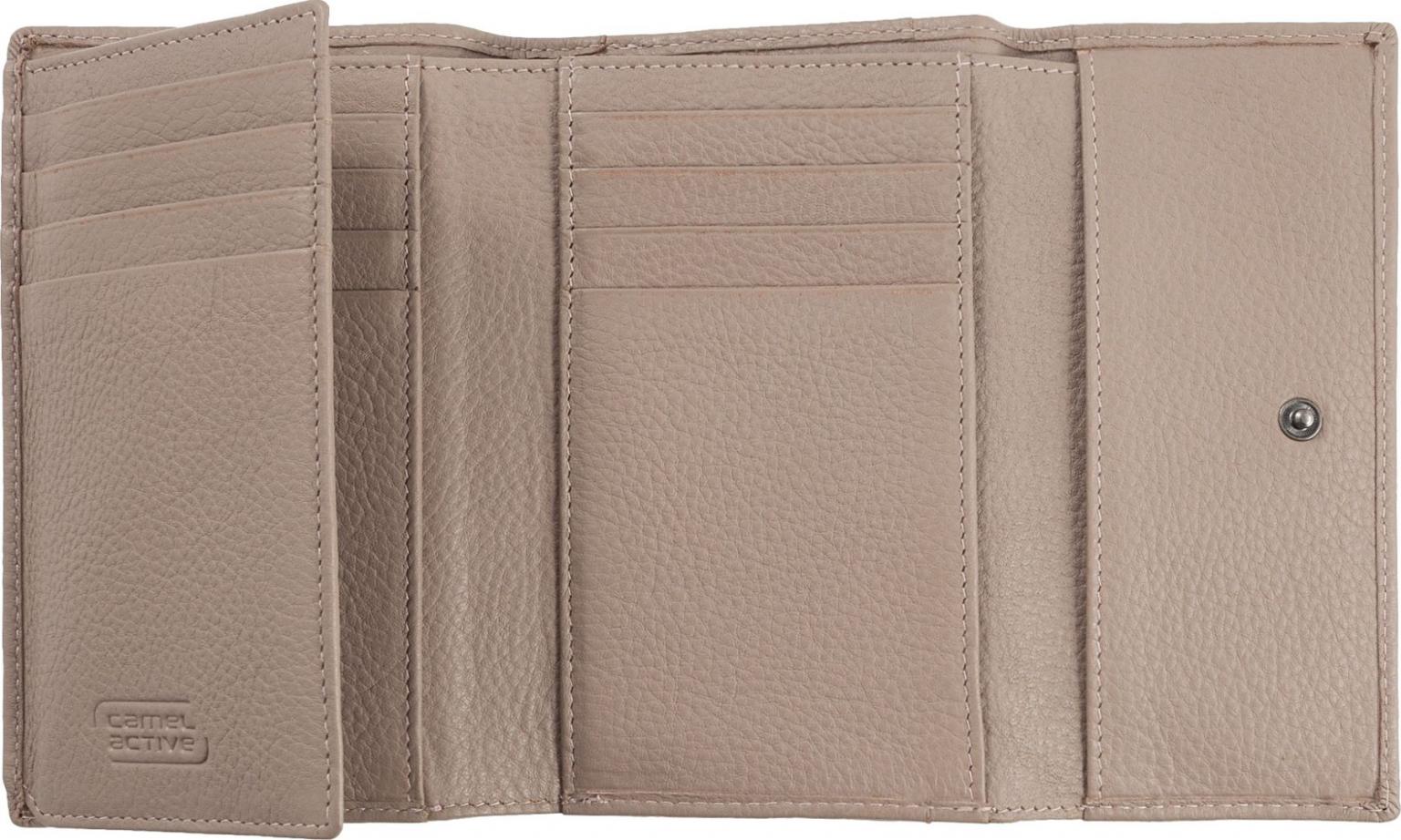 Damen Portmonnaie Leder Überschlag Camel Active Pura Medium Taupe