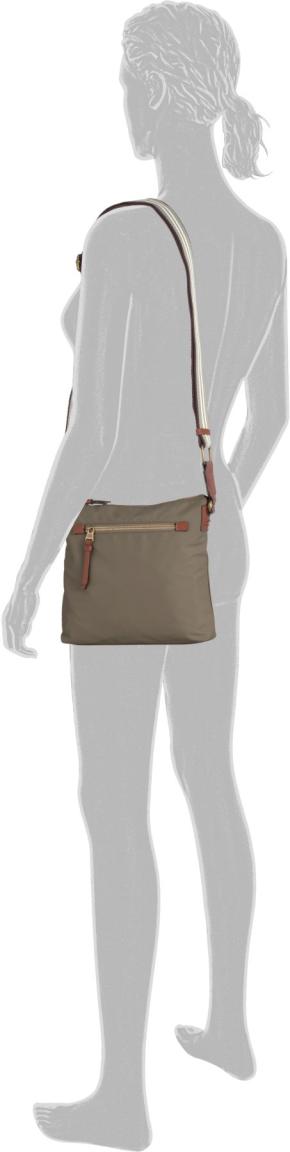 Damen Schultertasche Bari Camel Active Khaki Nylonstoff 