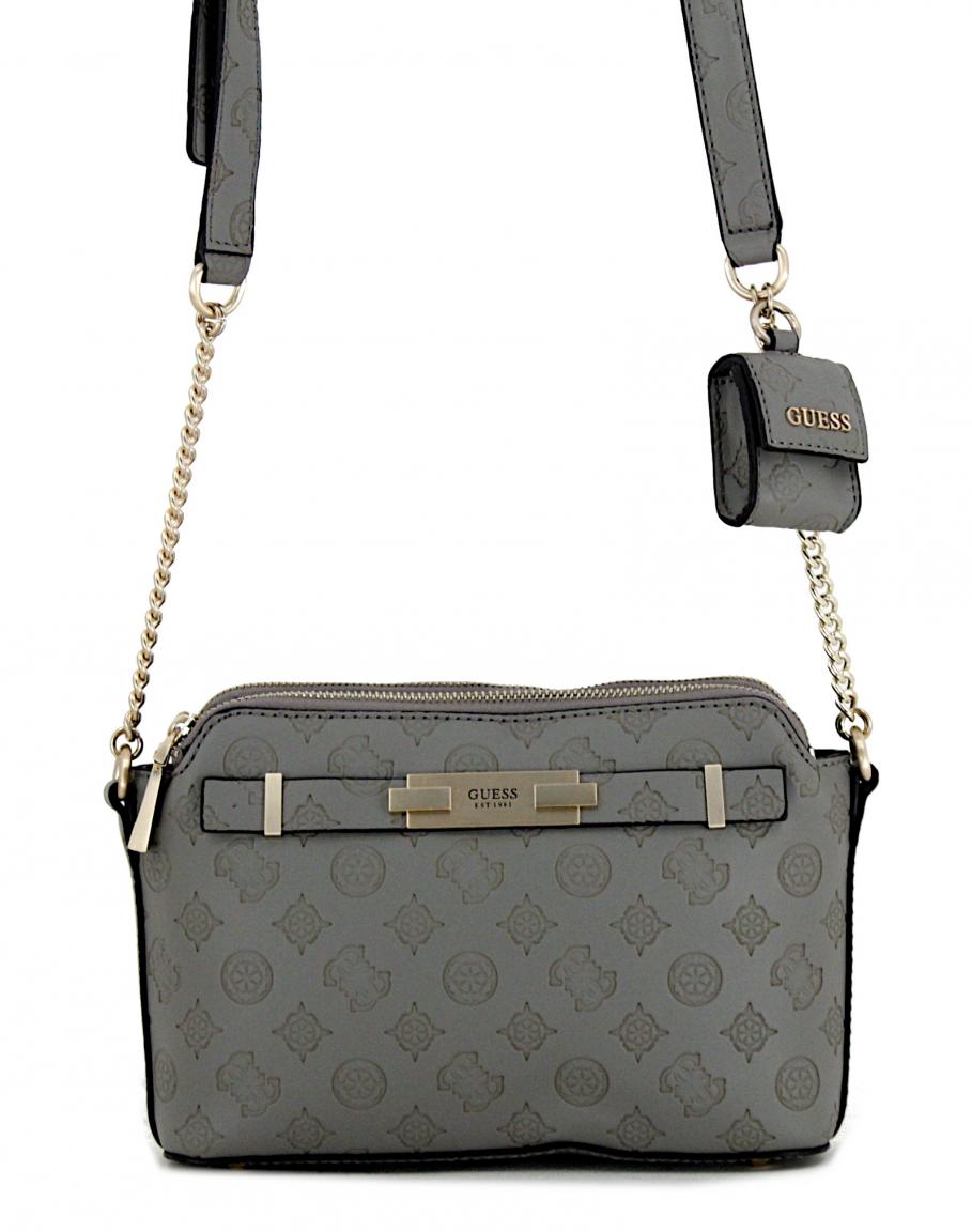 Damen Schultertasche Guess Bea Materialprägung schwarz Etui