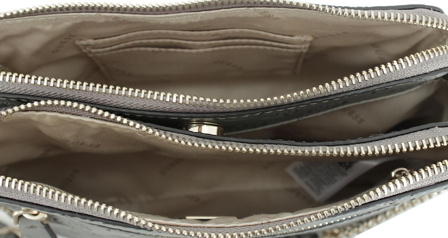 Damen Schultertasche Guess Bea Materialprägung schwarz Etui